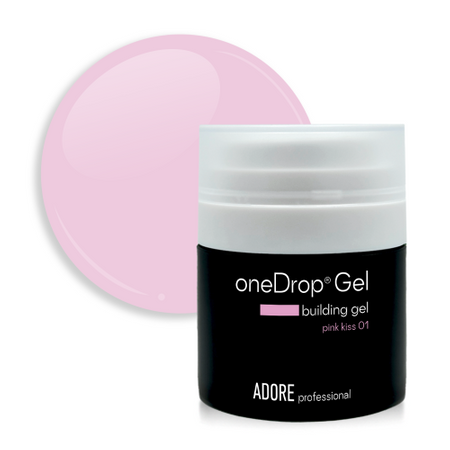 Adore One Drop Gel No.01 Pink Kiss - żel do przedłużania paznokci, 30 g