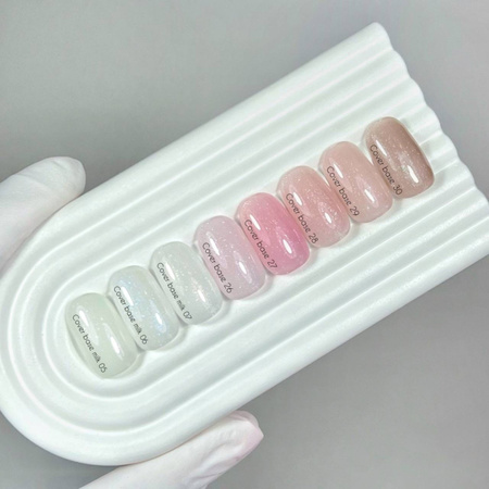 NAILSOFTHEDAY Cover base NEW Formula 27 - różowa baza hybrydowa ze srebrną drobinką, 10 ml