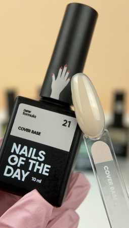 NAILSOFTHEDAY Cover base NEW Formula 21 - brzoskwiniowo-różowa baza hybrydowa, 10 ml