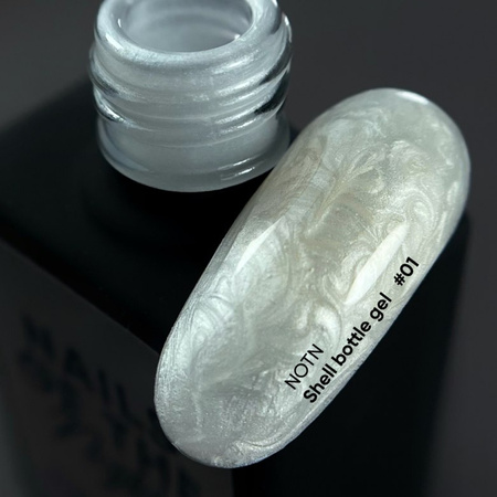 NAILSOFTHEDAY Shell Bottle gel 01 - biało-srebrny perłowy żel do wzmocnienia i naprawy, 10 ml