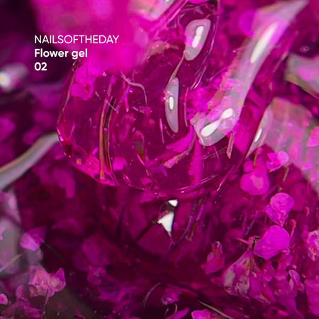NAILSOFTHEDAY Flower Gel 02 - różowy żel budujący z kwiatami, 15 ml