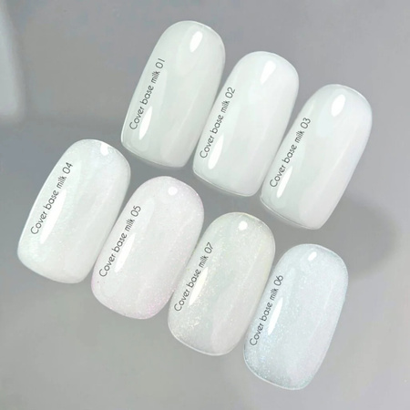 NAILSOFTHEDAY Cover base NEW Formula Milk 05 - półprzezroczysta mleczna baza hybrydowa z różowym brokatem, 10 ml